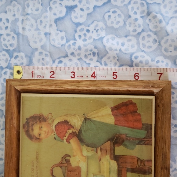 Vintage Framed Tile This is the Way we wash clothes Painting by G.S. Leslie R.A. - Picture 10 of 11